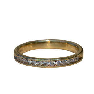 The Wilton Manors: Yellow Gold Channel Set Natural Diamond Band