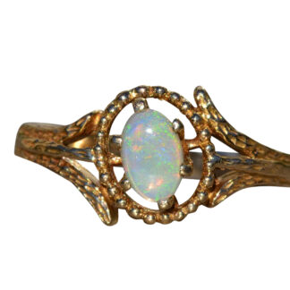 The Casnovia:  Ladies Vintage 14K Gold Cocktail Ring set with Opal