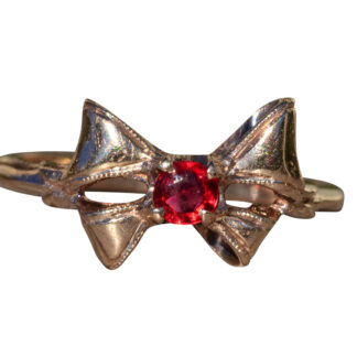 SOLD - The Fennville:  Ladies Rose Gold Bow Ring set with Doublet Center