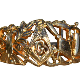 SOLD - The Hubbardston:  Men's 14K Masonic Signed Ewood Cocktail Ring