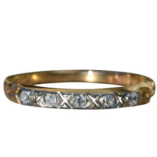 SOLD - The Laingsburg: Ladies Signed Art Deco Diamond Wedding Band in 14K Gold