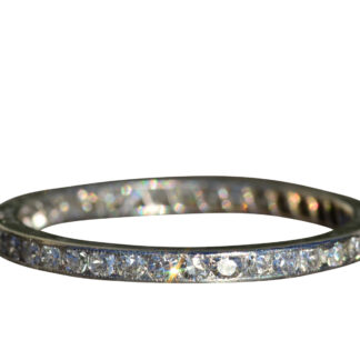 SOLD: The Perrinton: Ladies Antique Platinum Hand Engraved Eternity Band set with 0.50 CTW Diamonds