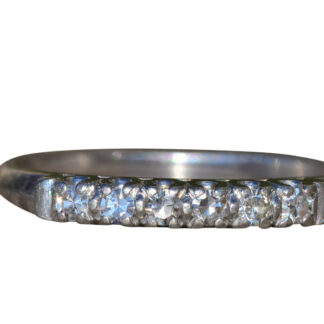 SOLD - The Daisetta:  Ladies Platinum Diamond Band set with 0.10 CTW