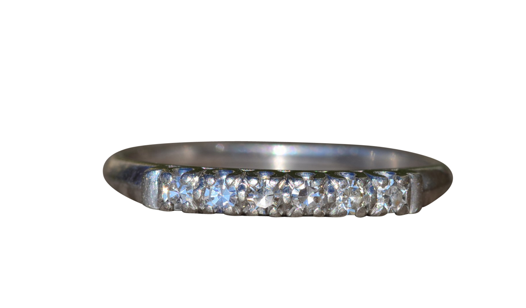 SOLD - The Daisetta: Ladies Platinum Diamond Band set with 0.10 CTW