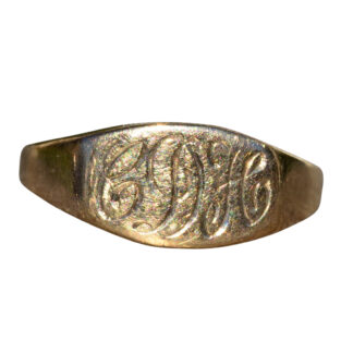 The Baytown:  Ladies Hand Engraved Cocktail Ring in Yellow Gold