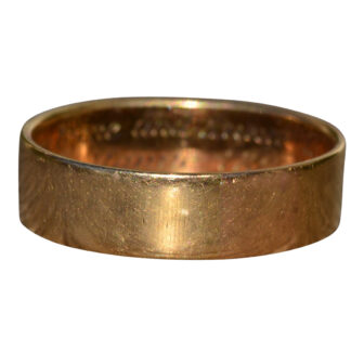 SOLD - The La Porte:  Ladies 18K Rose Gold Wide Band with Original Engraving