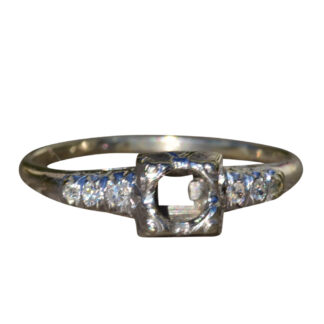 Antique Ladies Semi-Mount in 14K White Gold Circa 1941