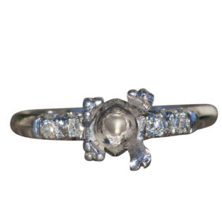 Antique Ladies Platinum Semi-Mount with Diamonds