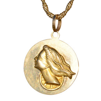 SOLD: The Devers:  Antique Deco Style Pendant in 18K Yellow Gold