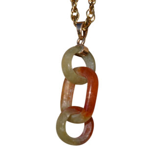 SOLD - Ladies Interlocking Jade Pendant set in 18 Karat Yellow Gold