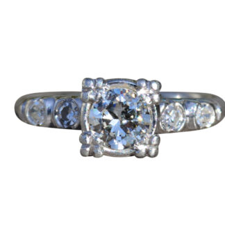 The Kimball:  Ladies Platinum Engagement Ring set with 0.50 CT Diamond