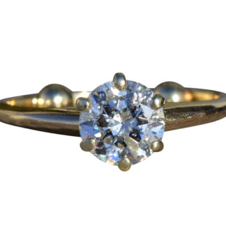 SOLD - The Jellico:  Ladies Vintage 14K Engagement Ring set with 1.49 CT Old European Cut Diamond
