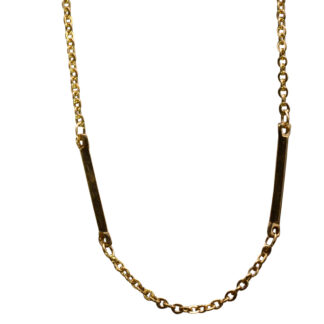 SOLD - The Manly Beach: Vintage Yellow Gold Bar Station Chain