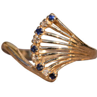 The Busselton: Vintage Sapphire and Diamond Peacock Fan Ring