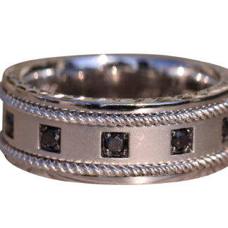SOLD - The Wiluna: Neil Lane Signed Black Diamond Band