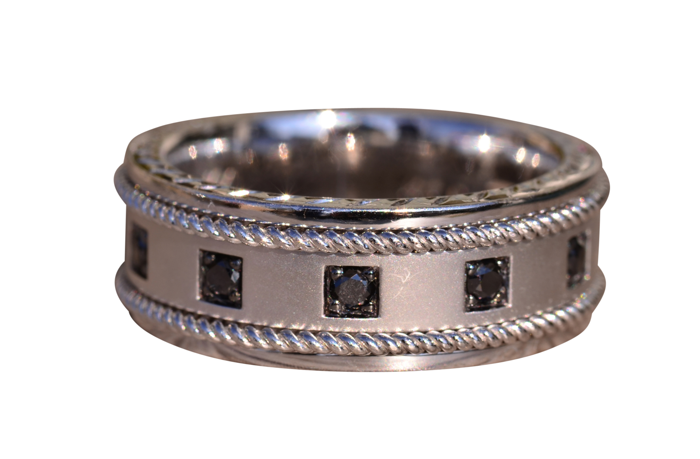 SOLD - The Wiluna: Neil Lane Signed Black Diamond Band