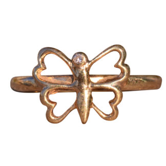 The Yulara: Butterfly Ring with Diamond in Yellow Gold