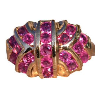 The Esperance:  Stunning Ruby Cocktail Ring in Yellow Gold