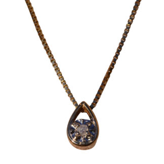The Chippendale: Yellow Gold Diamond Drop Pendant