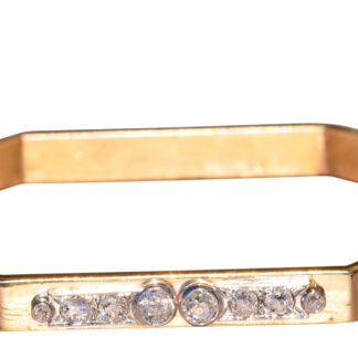 SOLD - The Strongsville: Antique Art Deco Platinum and Yellow Gold Diamond Bangle Bracelet