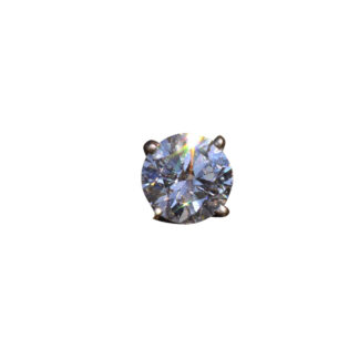 Single 0.42 carat Round Brilliant Cut Diamond Stud Earring in White Gold