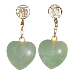 The Blessings:  Jade Earrings in Yellow Gold