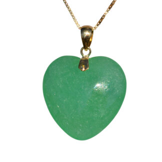 The Coupland:  Apple Green Jadeite Heart Pendant with Yellow Gold