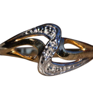 SOLD - The Templeton:  Bypass Band in Yellow Gold with Diamond