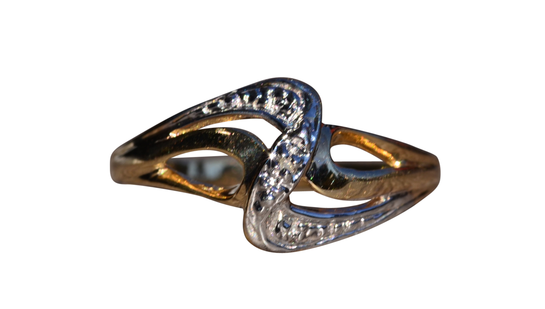 SOLD - The Templeton: Bypass Band in Yellow Gold with Diamond