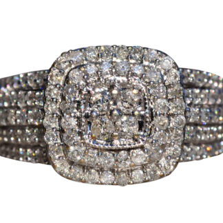 SOLD: The Cambria:  White Gold and Diamond Double Halo Ring with Diamonds