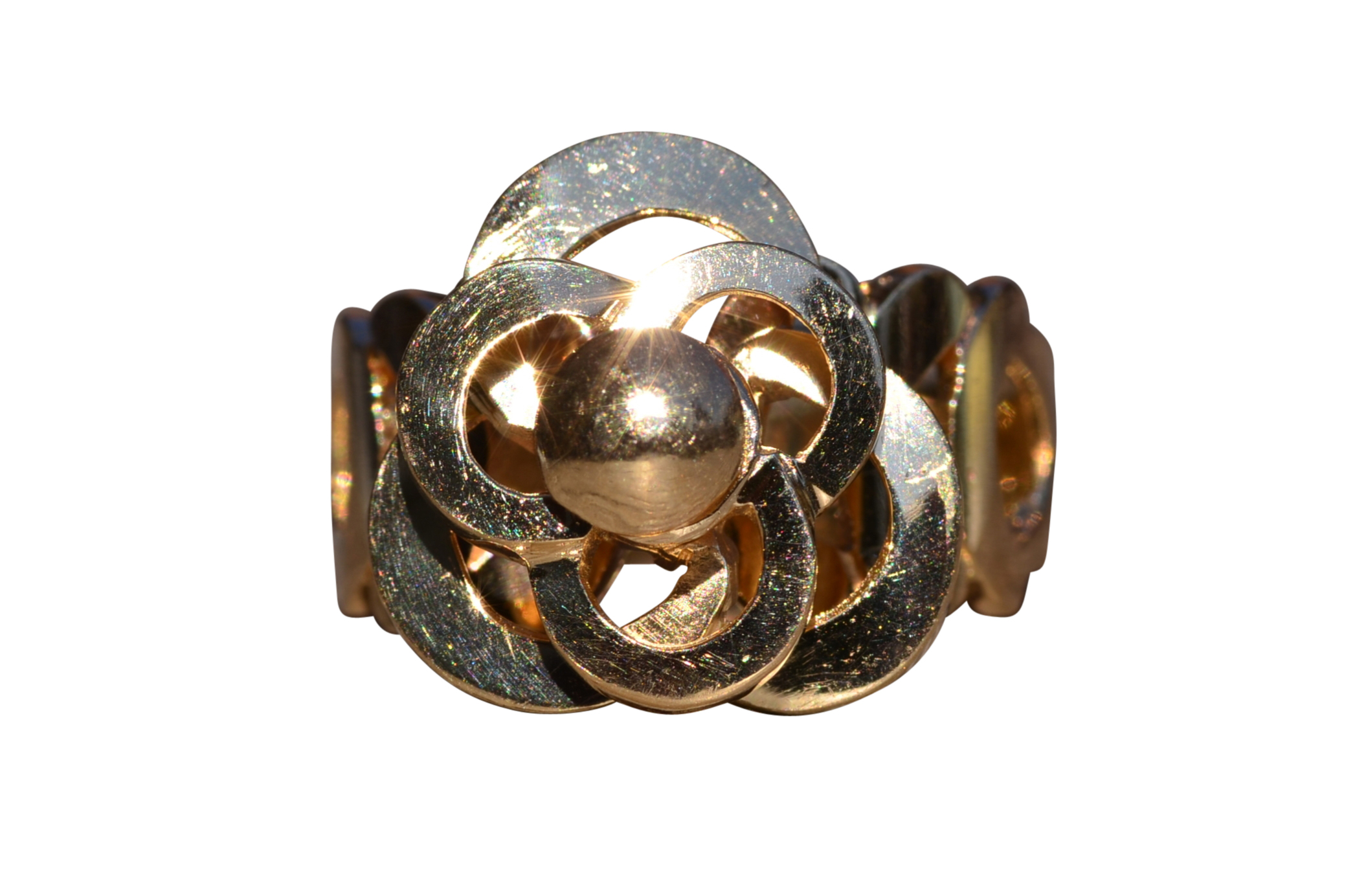 SOLD - The Spinner: Yellow Gold Floral Spinner Ring