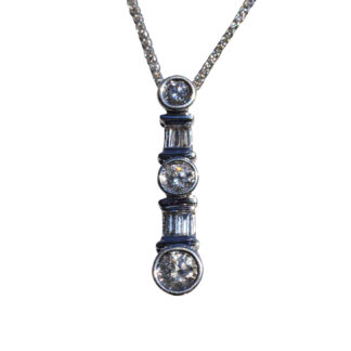 The Carmel-by-the-Sea: White Gold and Diamond Drop Necklace