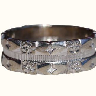 The Ribolt:  Ladies Antique 14K White Gold Eternity Band