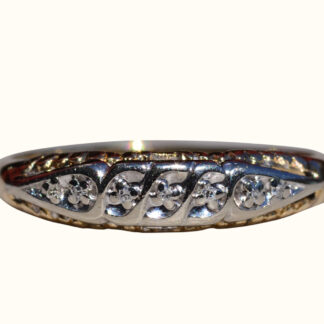 SOLD - The Ballwin:  Ladies 14K Two-Tone Diamond Band