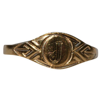 SOLD - The Green Valley South:  Engravable Yellow Gold Pinky Ring, Mid Finger Ring, or Childs Signet Ring