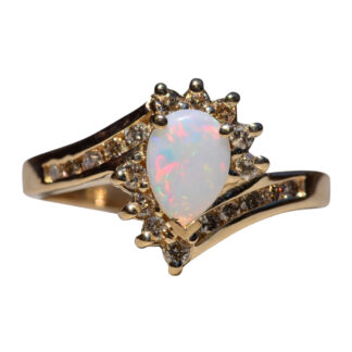 The West Side:  Australian Opal and Diamond Ring