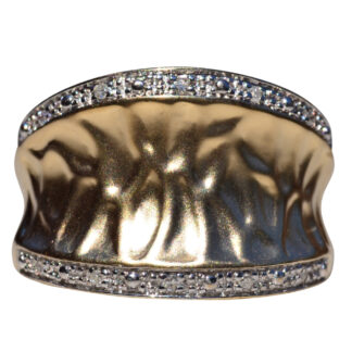 The Hatch:  Textured Yellow Gold and Diamond Ring