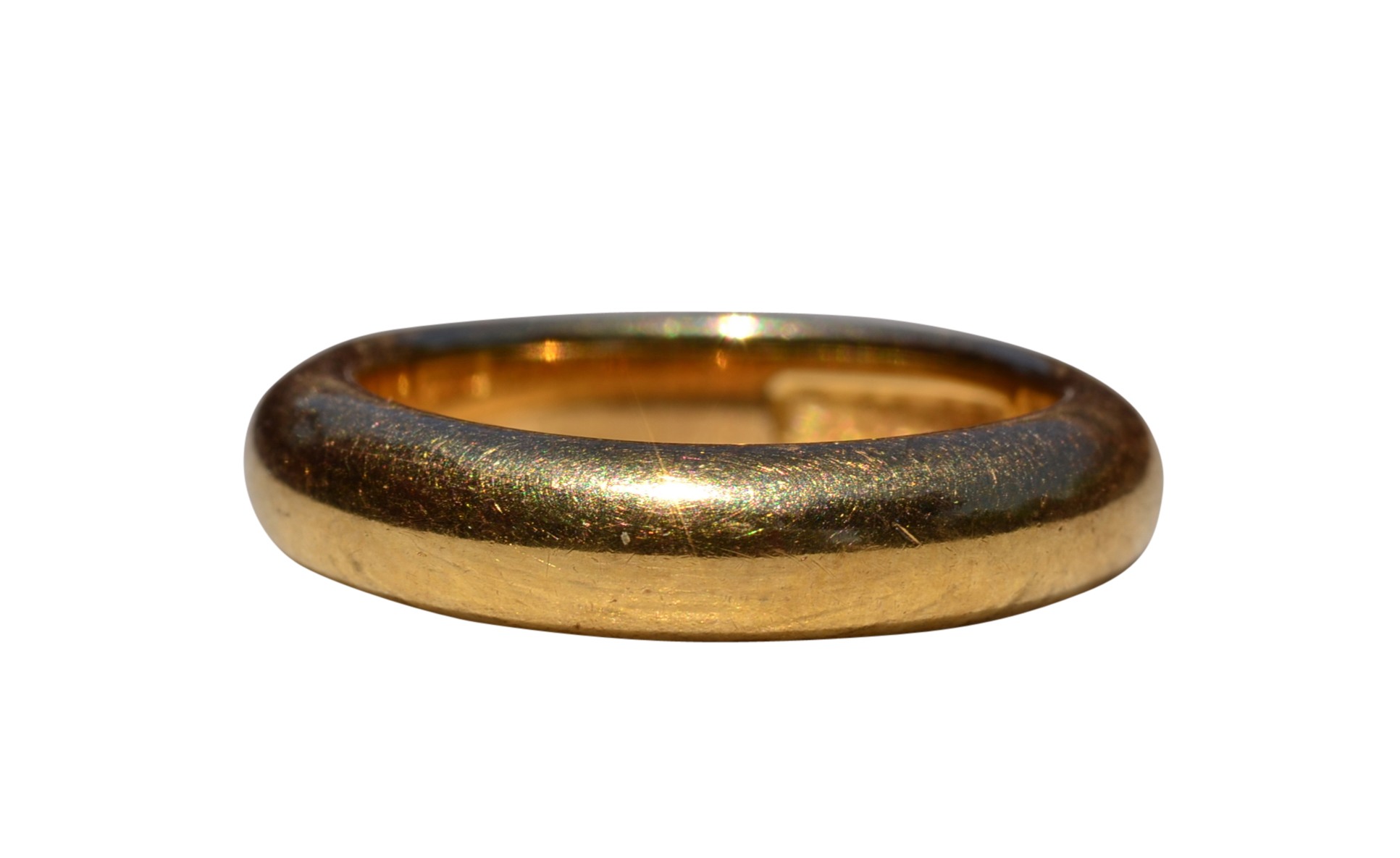 SOLD: The Big Pines: Antique Yellow Gold Donut Style Handmade Wedding Band