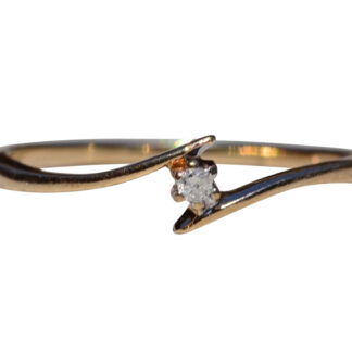 The Ballico:  Bypass Style Ring set with Round Brilliant Cut Natural Diamond