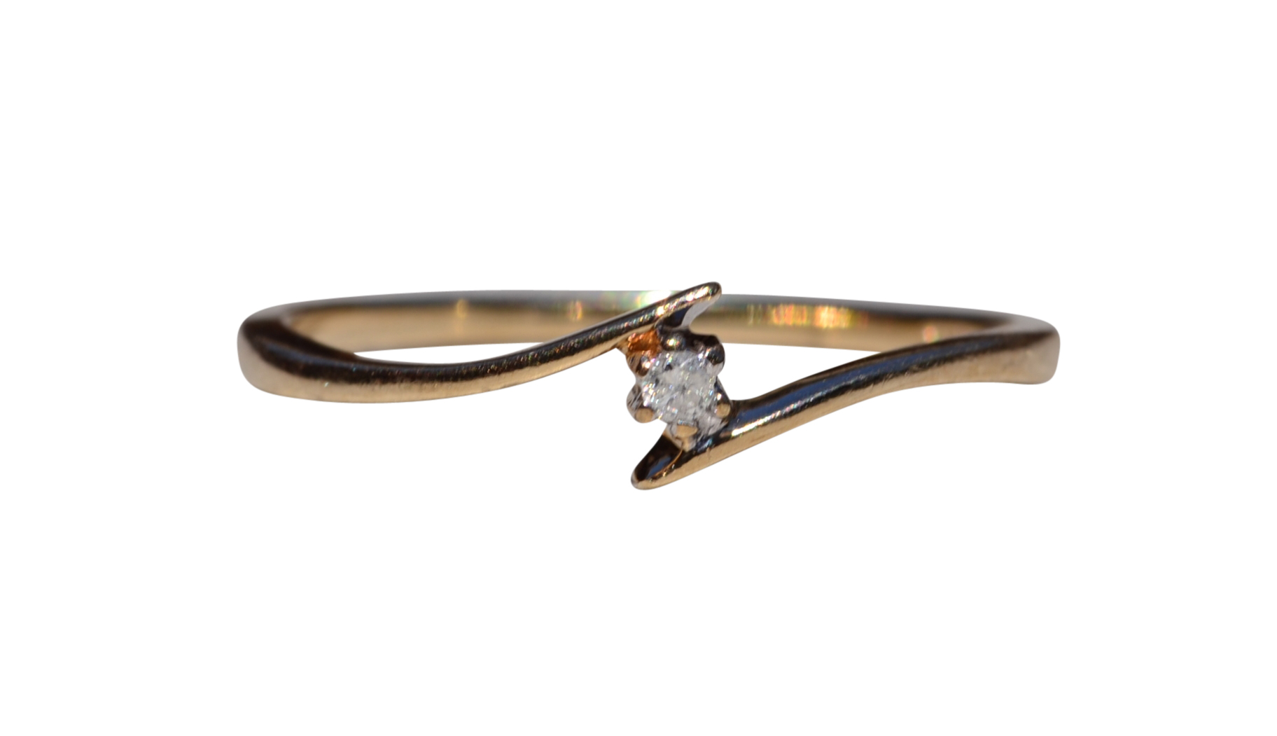 The Ballico: Bypass Style Ring set with Round Brilliant Cut Natural Diamond