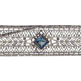 The Blue Strawberry: Antique Filigree Brooch with Aquamarine