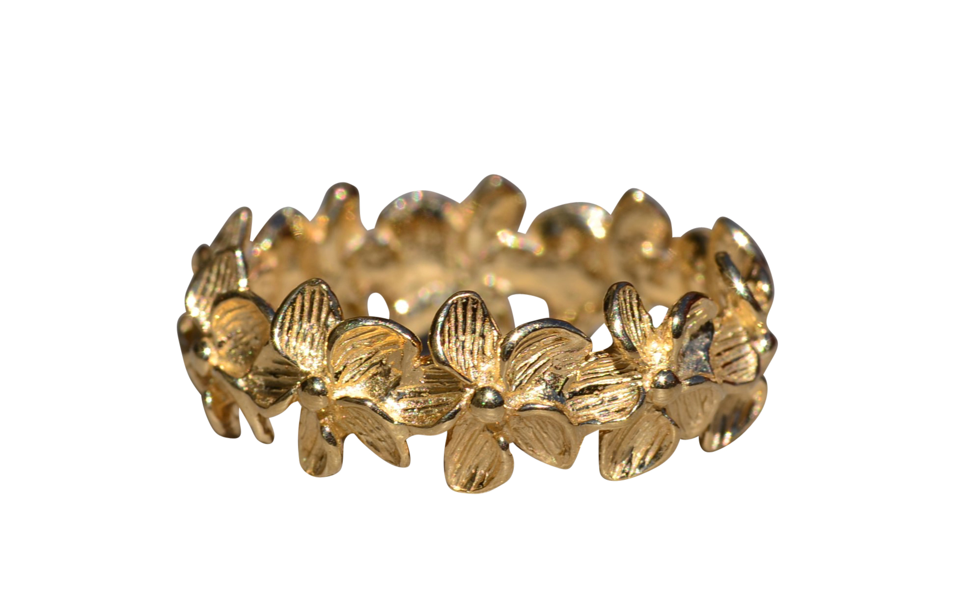 SOLD - The Galveston: Yellow Gold Floral Eternity Band in Yellow Gold
