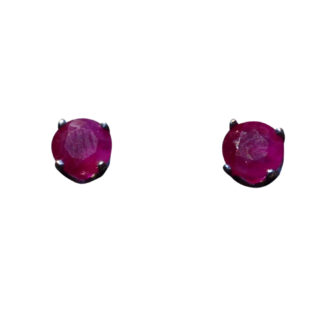 The Edgebrook:  Natural Ruby Studs in White Gold