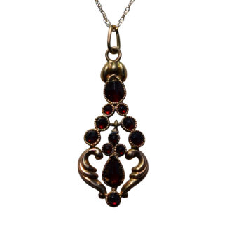SOLD - The Bacliff: Art Nouveau Garnet Pendant in Rose Gold