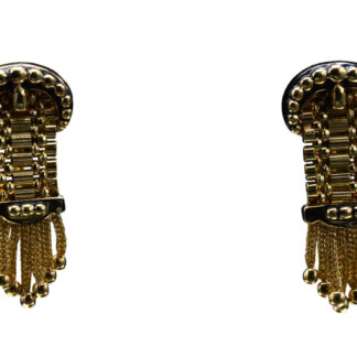 The Vancleave: Victorian Belt Buckle Dangler Earrings in Yellow Gold
