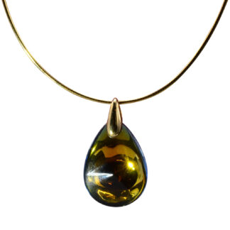 SOLD - The Baccarat: Baccarat Crystal Psydelic Yellow Gold Necklace