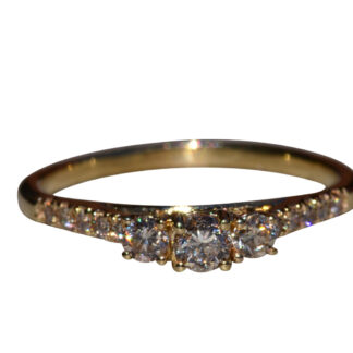 SOLD - The Delverne:  Ladies Yellow Gold and Diamond Engagement or Promise Ring
