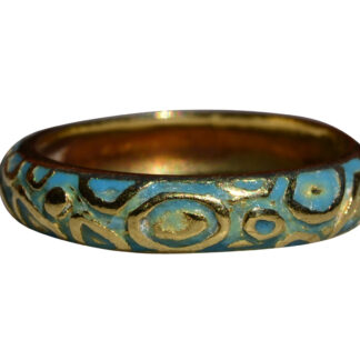 SOLD - The Brevard:  Signed Tiffany & Co. 18K Yellow Gold Enameled Band
