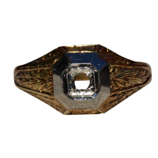 Men's 14K Two Tone Antique Mounting