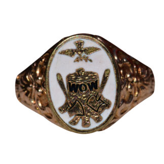The Lanvale:  Men's 14K Rose Gold Enameled Ring